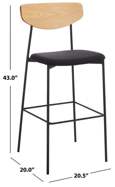 Ryker Bar Stool/ Oak Black