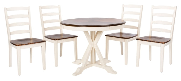 Shay 5 Piece Dining Set/ White