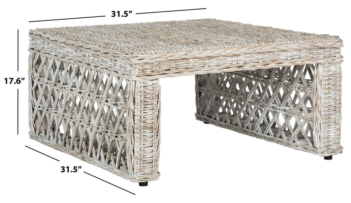 Shila Wicker Coffee Table/White