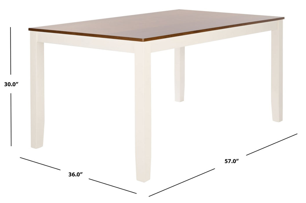 Silio Rectangle Dining Table/White/Natural