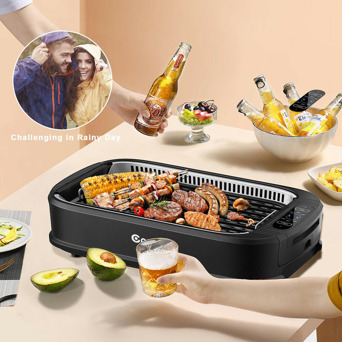 Portable Electric Grill,Tabletop Grill Flat Top Electric Griddle BBQ  Smokeless Indoor Grill,Steel Cooker Camping Outdoor Grill/Homes Grill/Large  Grill