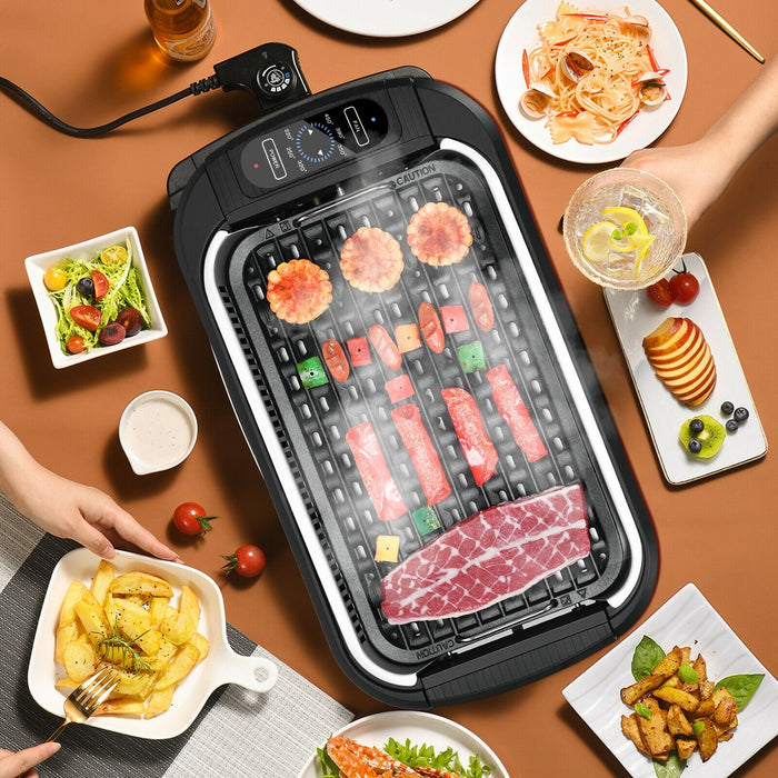 Smokeless Portable BBQ Grill With Turbo Smoke Extractor