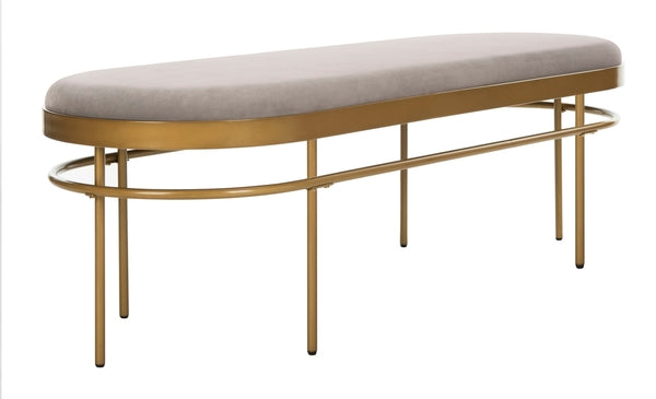 Sylva Oval Bench/Grey/Gold