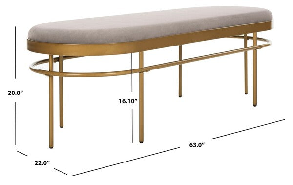 Sylva Oval Bench/Grey/Gold