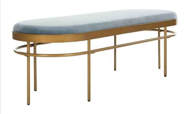 Sylva Oval Bench/Slate Blue/Gold