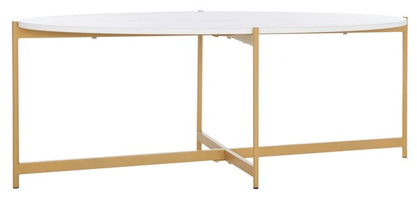 Taliyah Oval Coffee Table/White Gold