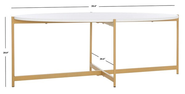 Taliyah Oval Coffee Table/White Gold