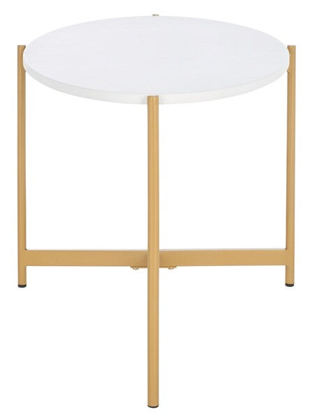 Taliyah Oval Coffee Table/White Gold
