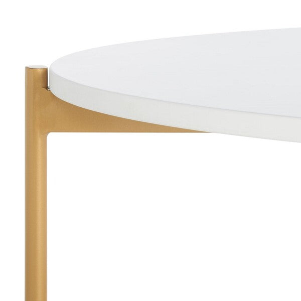 Taliyah Oval Coffee Table/White Gold