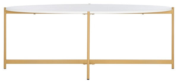 Taliyah Oval Coffee Table/White Gold