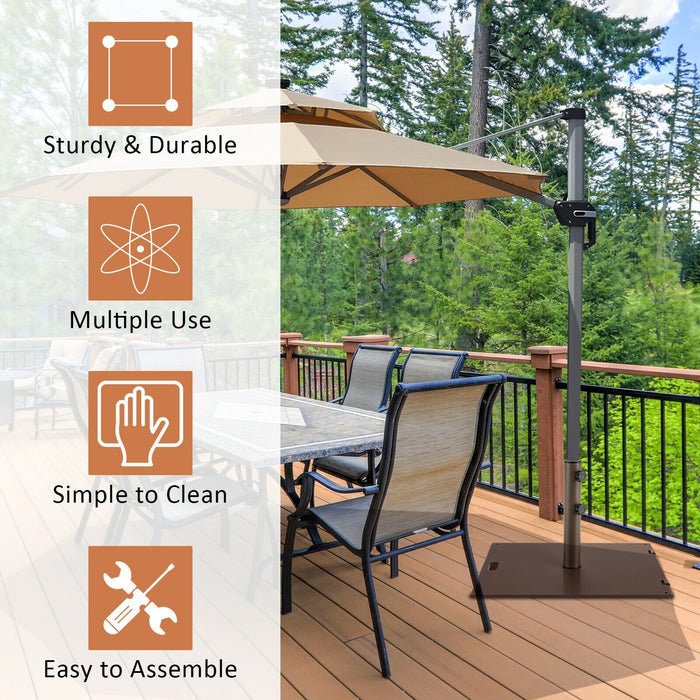 Portable 50 lbs Umbrella Base Stand with Handle and Wheels for Patio Square - Cool Stuff & Accessories