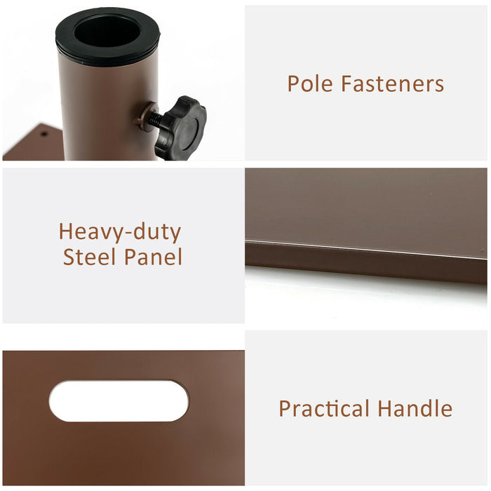 Portable 50 lbs Umbrella Base Stand with Handle and Wheels for Patio Square - Cool Stuff & Accessories