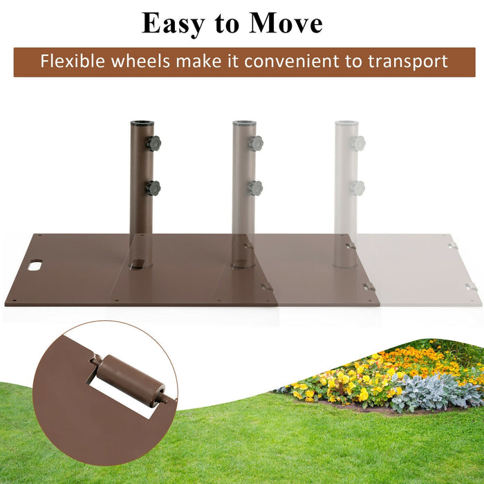 Portable 50 lbs Umbrella Base Stand with Handle and Wheels for Patio Square - Cool Stuff & Accessories