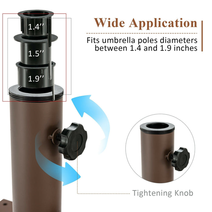 Portable 50 lbs Umbrella Base Stand with Handle and Wheels for Patio Square - Cool Stuff & Accessories