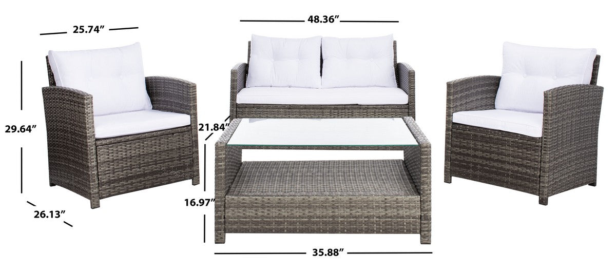 Vellor 4pc Living Set/ Grey Brown White - Cool Stuff & Accessories