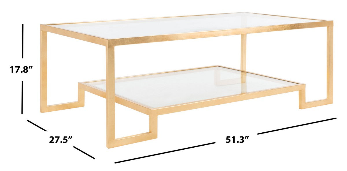 Vivian Rectangle Gold Leaf Coffee Table - Cool Stuff & Accessories