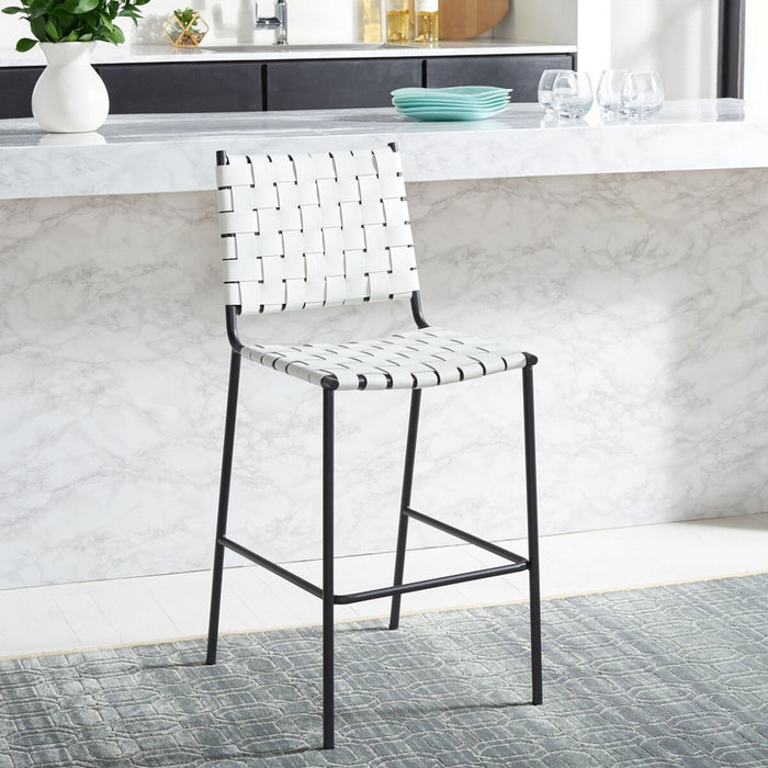 Bahari Woven Counter Stool/White Black