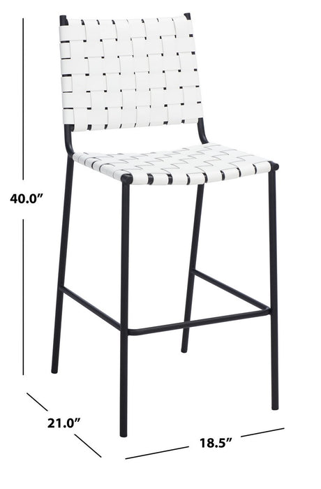 Bahari Woven Counter Stool/White Black