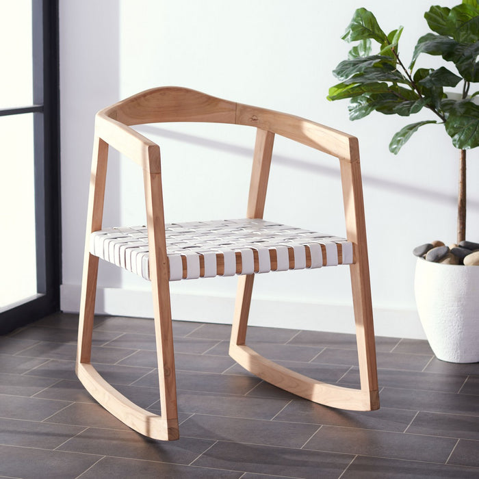 Willa Rocking Dining Chair/White Natural