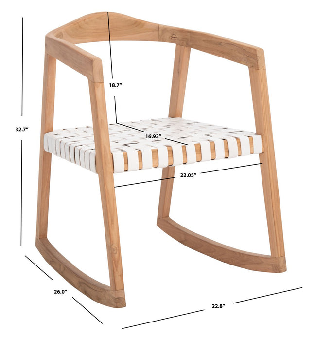 Willa Rocking Dining Chair/White Natural
