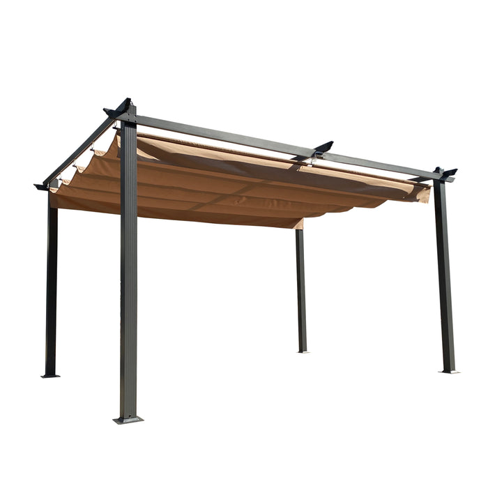 13 x 10 Ft Outdoor Pergola With Canopy/Beige