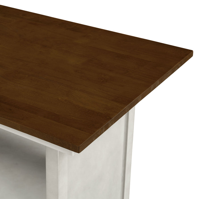 Farmhouse 3 Piece Counter Height Dining Table Set/ Walnut/ White