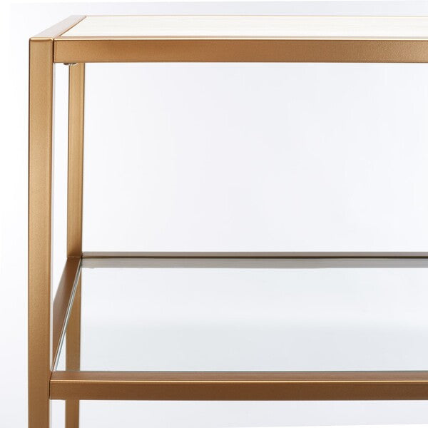 Roiya 6 Shelf Etagere/ Beige/ Gold