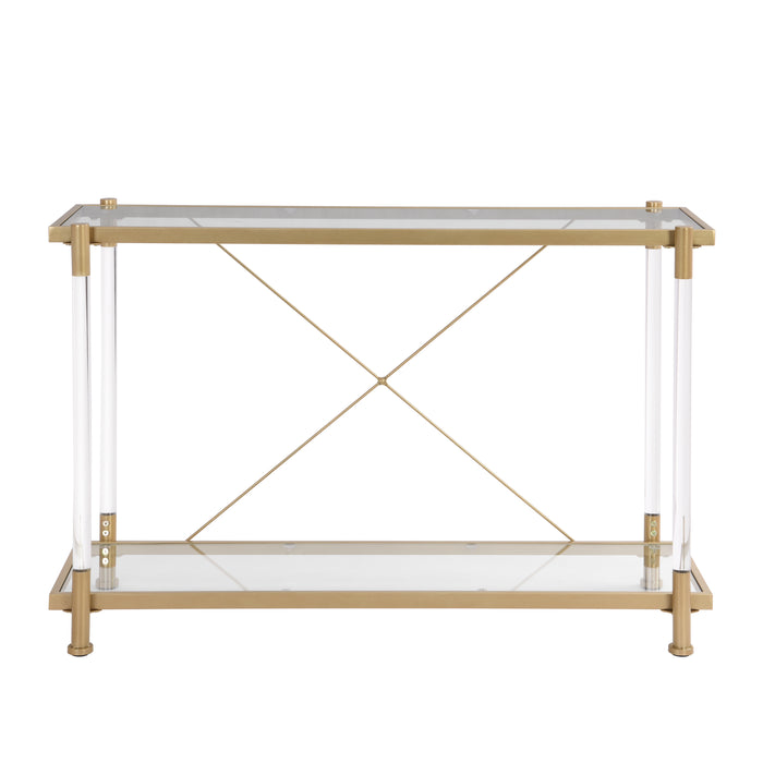 Acrylic Glass Console Table/ Gold