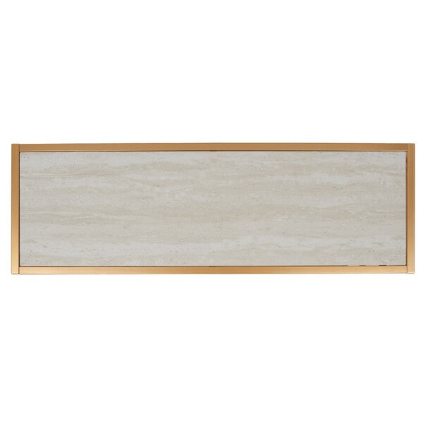 Roiya 6 Shelf Etagere/ Beige/ Gold