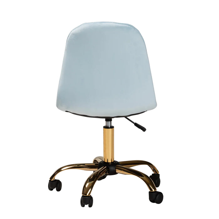 Kabira Swivel Office Chair/Aqua Velvet