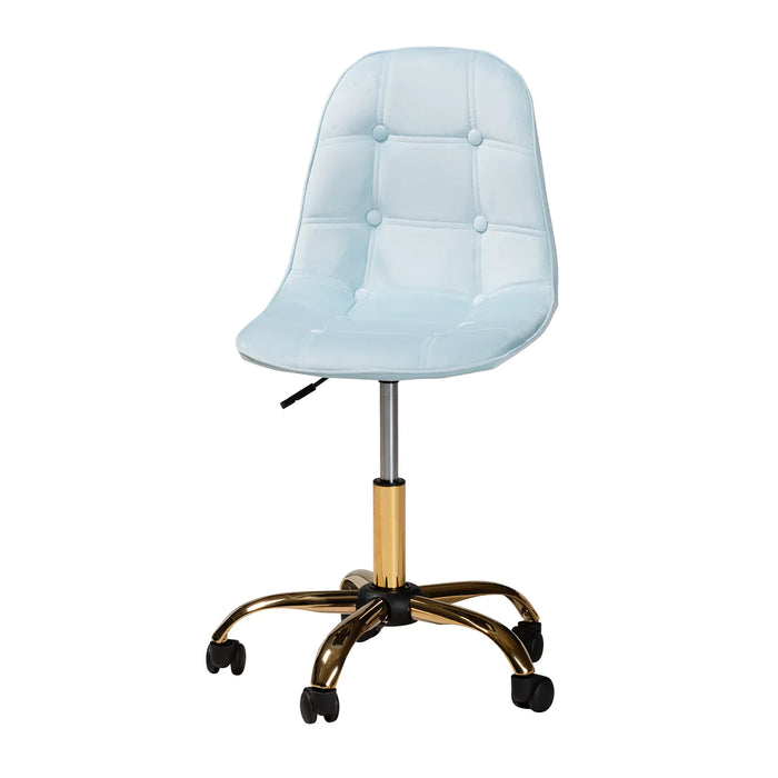 Kabira Swivel Office Chair/Aqua Velvet
