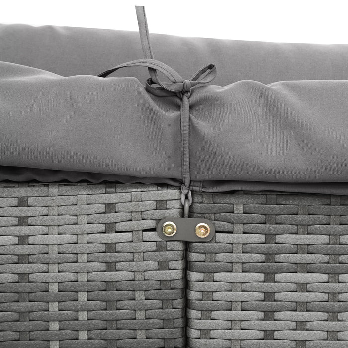5 Pieces Outdoor Sectional Patio Rattan Sofa Set Rattan Daybed/Grey
