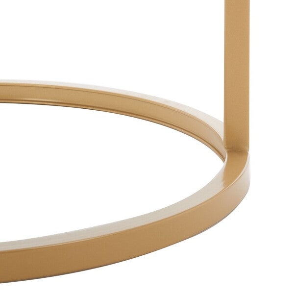 Rosabelle Accent Table/ Faux White Marble/ Gold