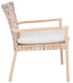 Collette Rattan Accent Chair W / Cushion/Natural White Wash/White - Cool Stuff & Accessories