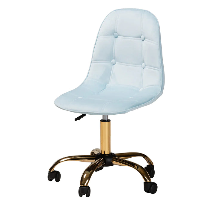 Kabira Swivel Office Chair/Aqua Velvet