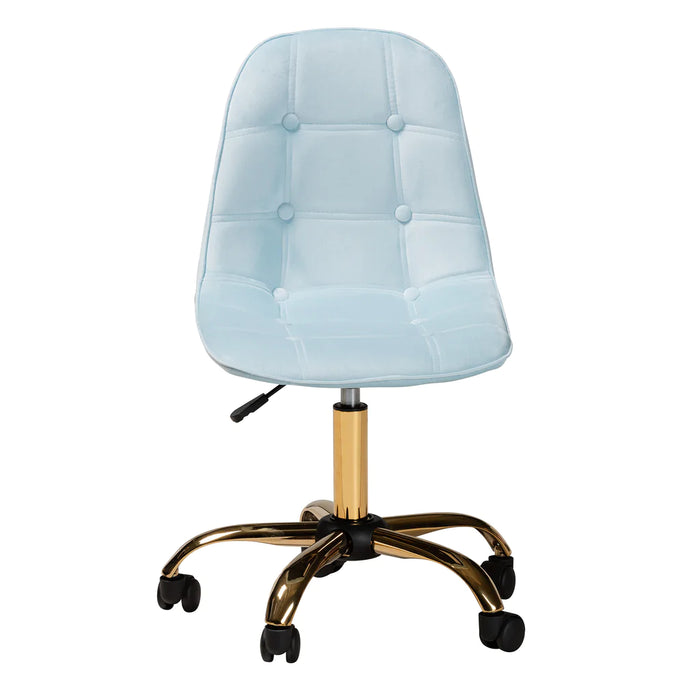 Kabira Swivel Office Chair/Aqua Velvet