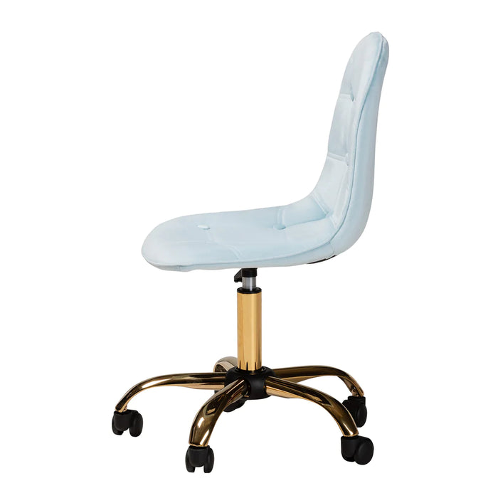 Kabira Swivel Office Chair/Aqua Velvet