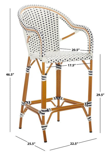 California Bar Stool/White/Navy