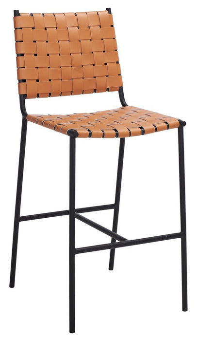 Olenna Woven Counter Stool/Cognac Black
