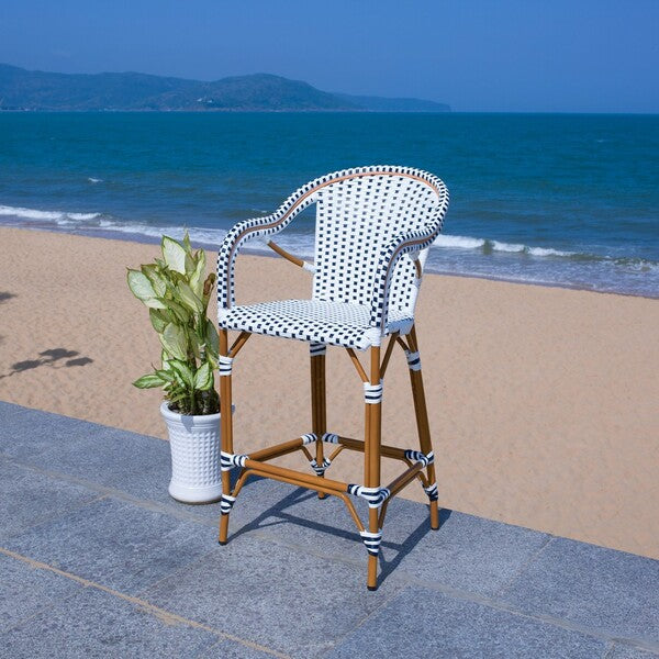 California Bar Stool/White/Navy