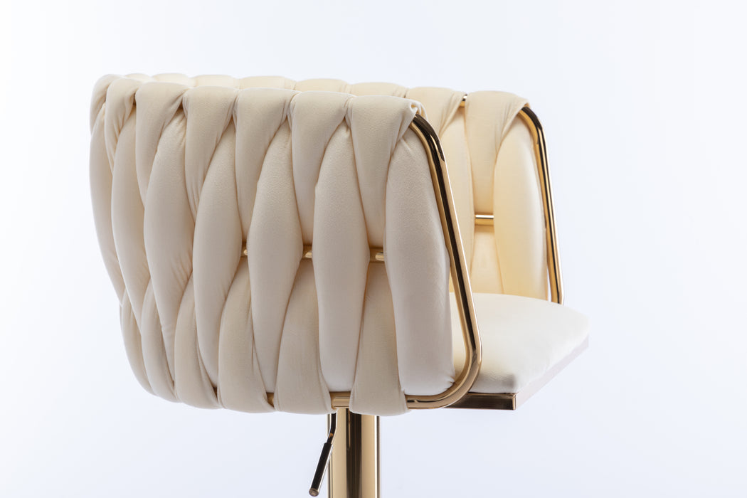 Set of 2 Bar Stools/ Ivory