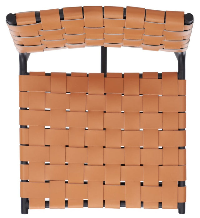 Olenna Woven Counter Stool/Cognac Black