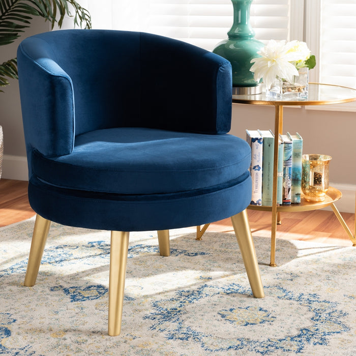 Baptiste Curved Accent Chair/Navy - Cool Stuff & Accessories