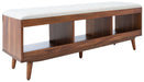 Cricket Open Shelf Bench W/ Cushion/ Cream Linen - Cool Stuff & Accessories