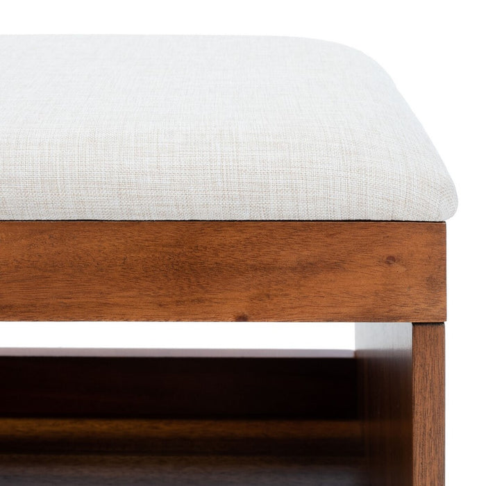 Cricket Open Shelf Bench W/ Cushion/ Cream Linen - Cool Stuff & Accessories