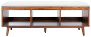 Cricket Open Shelf Bench W/ Cushion/ Cream Linen - Cool Stuff & Accessories