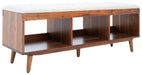 Cricket Open Shelf Bench W/ Cushion/ Cream Linen - Cool Stuff & Accessories