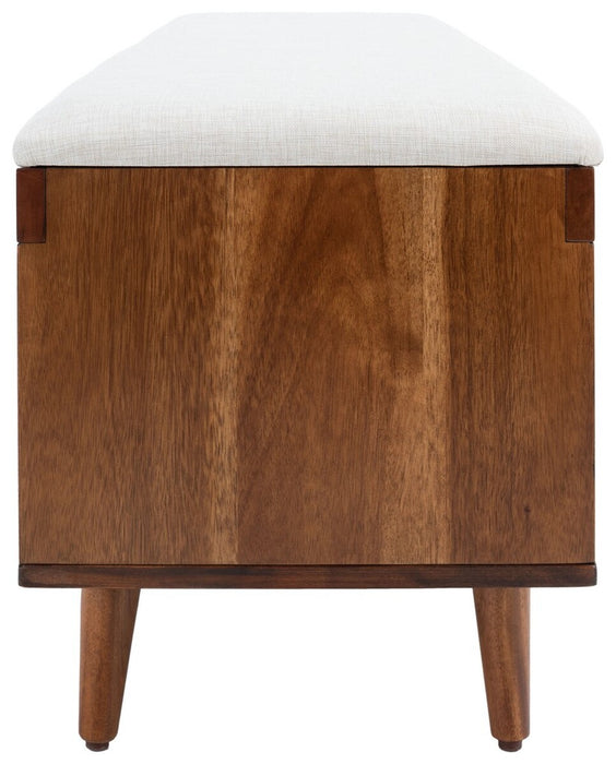 Cricket Open Shelf Bench W/ Cushion/ Cream Linen - Cool Stuff & Accessories