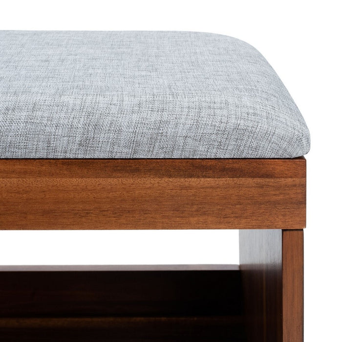 Cricket Open Shelf Bench W/ Cushion/Grey Linen - Cool Stuff & Accessories