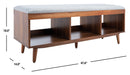 Cricket Open Shelf Bench W/ Cushion/Grey Linen - Cool Stuff & Accessories